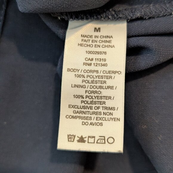 Navy Blue Dynamite V-Neck Short Sleeved Blouse - Picture 6 of 6